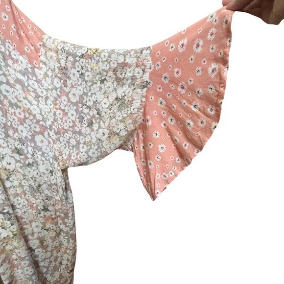 Wonderly Curvy Floral Kimono Cardigan Duster 0X/1X‎ Pink Cream Spring Fling Boho - Picture 3 of 9